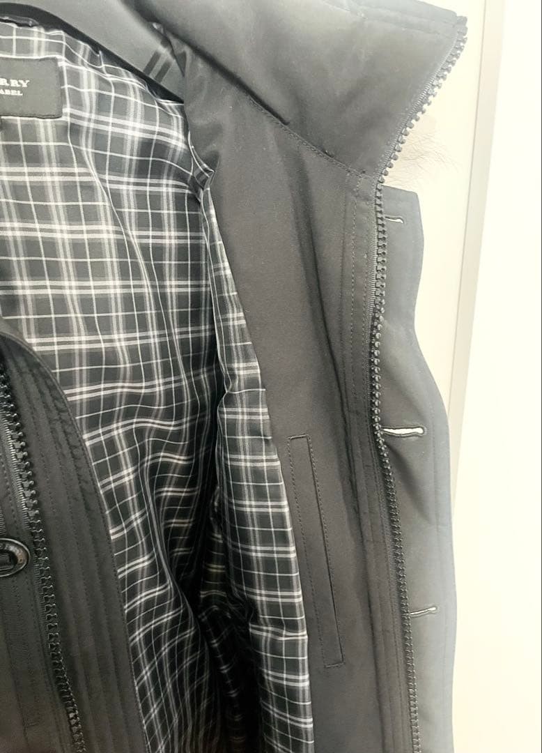 Burberry Black Label Mods Down Coat Black M 3-Way Removable Fur Used thumbnail 8