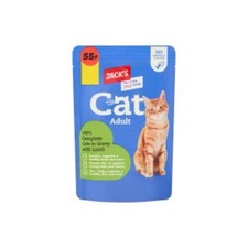 Jacks Cat Adult 100% Complete Lamb Cuts in Gravy 100g Pouches – Case of 24 8.33 per kilo