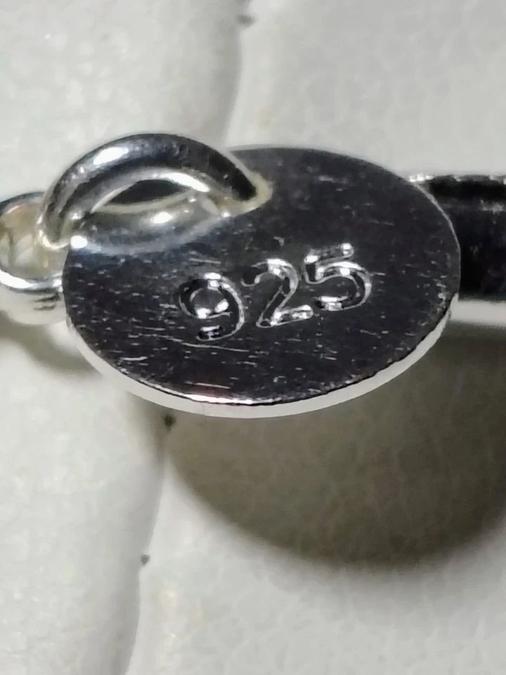 925 Silver Rope Chain & Tourmalinated Prehnite Pendant Necklace w/Rhinestones - Image 3 of 4