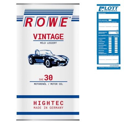 ROWE 5L Motoröl HIGHTEC VINTAGE SAE 30 MILD LEGIERT Oldtimer Motorenöl