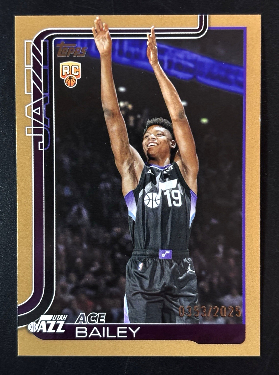 2025-26 Topps Flagship NBA Ace Bailey #205 RC Rookie Gold /2025