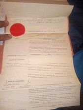 rare historical document wax stamps gold stamps Jamestown deed gold ruch era