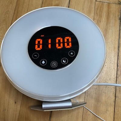 DENVER CRL-340 Wake Up Light Sunrise Alarm Clock Digital FM Radio Bedside Lamp