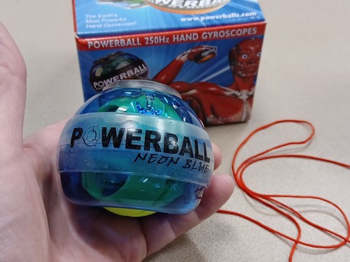 Dynaflex Powerball Gyro Exerciser Neon Blue Pro 250 Hz Counter Easy Use Guide - Picture 3 of 17