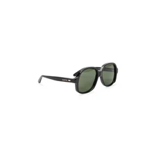 Valentino Vintage Black Acetate Sunglasses With Gold-Tone Detail in Black