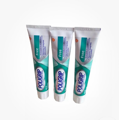 Super Strong Poligrip Denture Partials Adhesive Cream 2.4 oz. Pack 3