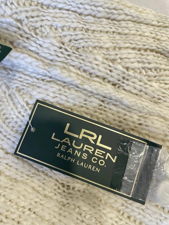 Poncho Y6# Ralph Lauren LRL Tejido Flecos Capa Crema Mezcla Lana Para Mujer S/M Nuevo con Etiquetas Foto 4 de 4
