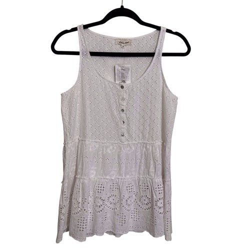 Lilis Closet Anthro NWT $78 Size Small White Boho Western Floral Embroidered Top