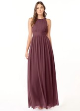 Azazie Luz Sangria Bridesmaid Maxi Dress Formal Plum C