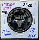 1996 Chicago Bulls Conference Champs One Troy Oz .999 Fine Silver Round /5,000