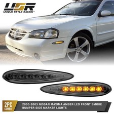 Depo Smoke Lens Led Amber Front Bumper Side Marker Light For 00-03 Nissan Maxima Depo Smoke Lens Led Amber Front Bumper Side Marker Light For 00-03 Nissan Maxima