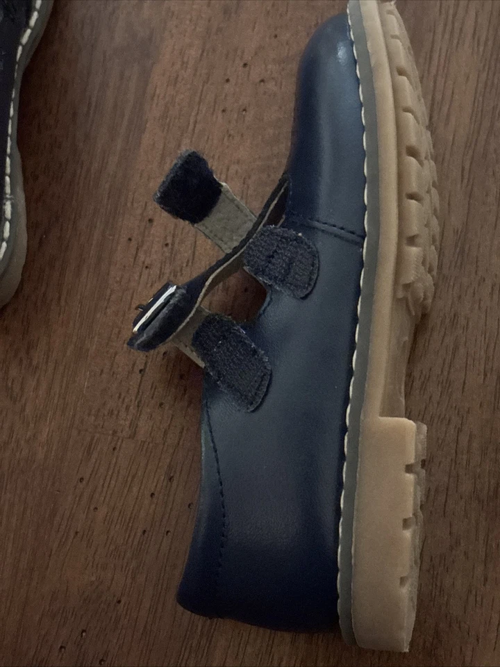 Zapatos L’amour Niña Niño Cuero Azul Nay Mary Jane’s Doble Correa Talla 7 Foto 3 de 4