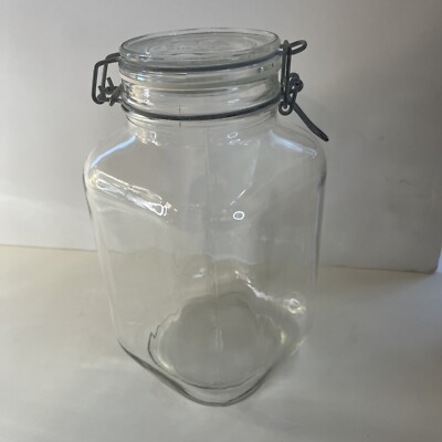 Fido Glass Canning Jar Italian 100 Oz 3 Liter 101.4 Oz Clear Bormioli Rocco