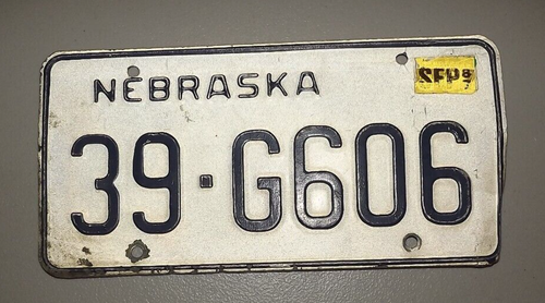 1987Nebraska License Plate 39-G606 Old Car AUTO Mancave Garage -V433
