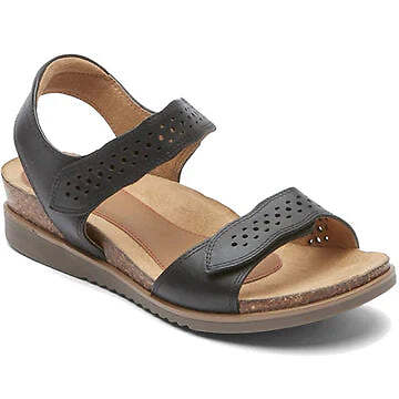 Women's Cobb Hill May Wave Strap Black Sandal Many Sizes New, Save Big