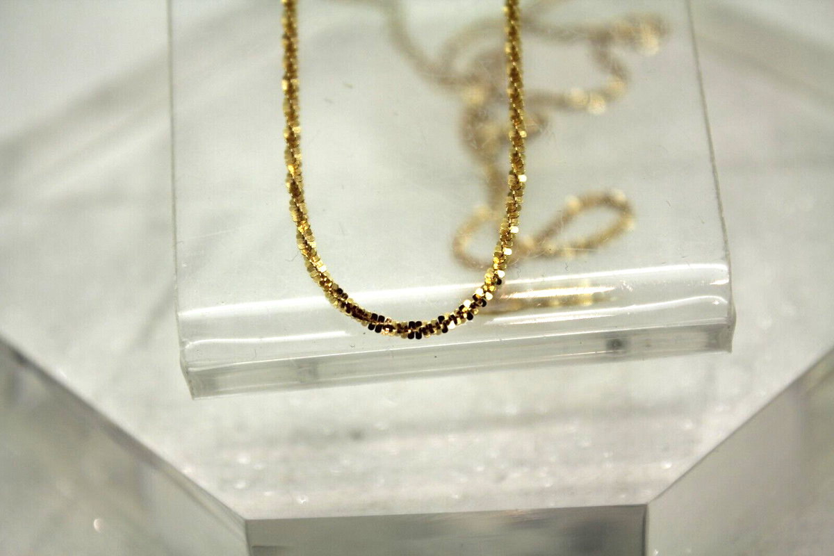 Signed 14k Yellow Gold FANCY UNIQUE DAISY LINK CHAIN 24