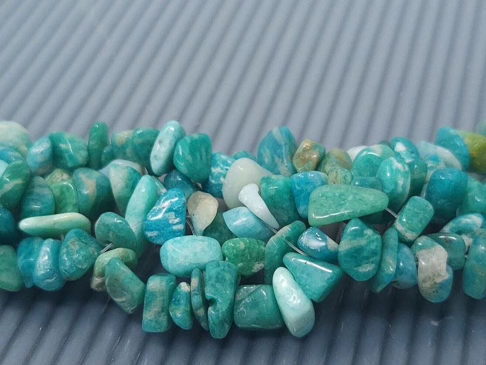 Colar vintage de prata esterlina com contas de amazonita caídas 19" - Imagem 2 de 4