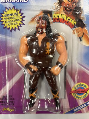 WWF Wrestling Mankind Bend-ems Bendable Poseable Figure 1997