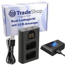 Dual LCD Ladegerät Ladestation USB-C für Sony Alpha SLT-A33 SLT-A33L SLT-A33Y