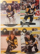 90/91 Pittsburgh Penguins x4 NHL Hockey cards Barasso Loney Stanley Cup Champion
