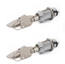 2 Electrical Barrel Switch Key Removable In ON/OFF Position Keyed Alike