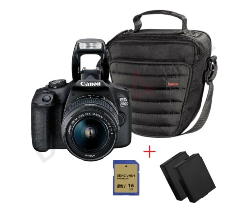 Canon EOS 2000D + 18-55 mm IS II + 16GB Spiegelrefelxkamera WOW VALUE PAKET 16