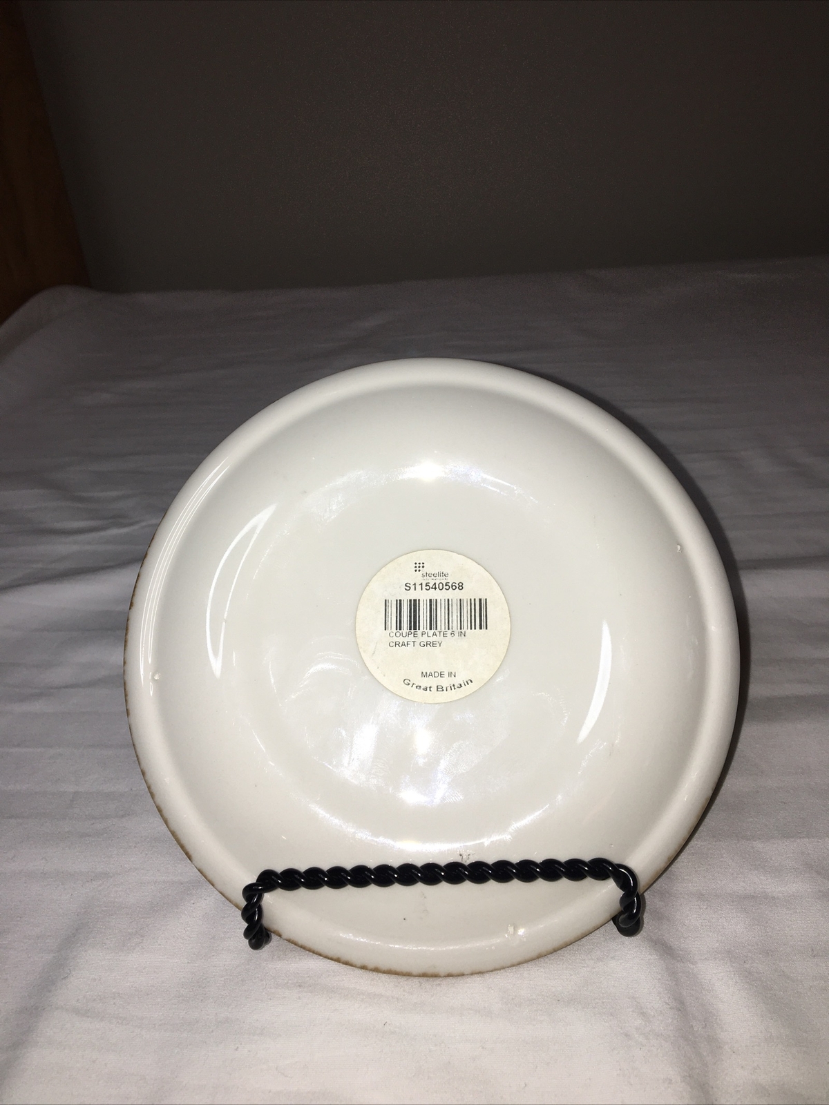 Steelite International Craft Grey Coupe Bread Plate 6" Made in England