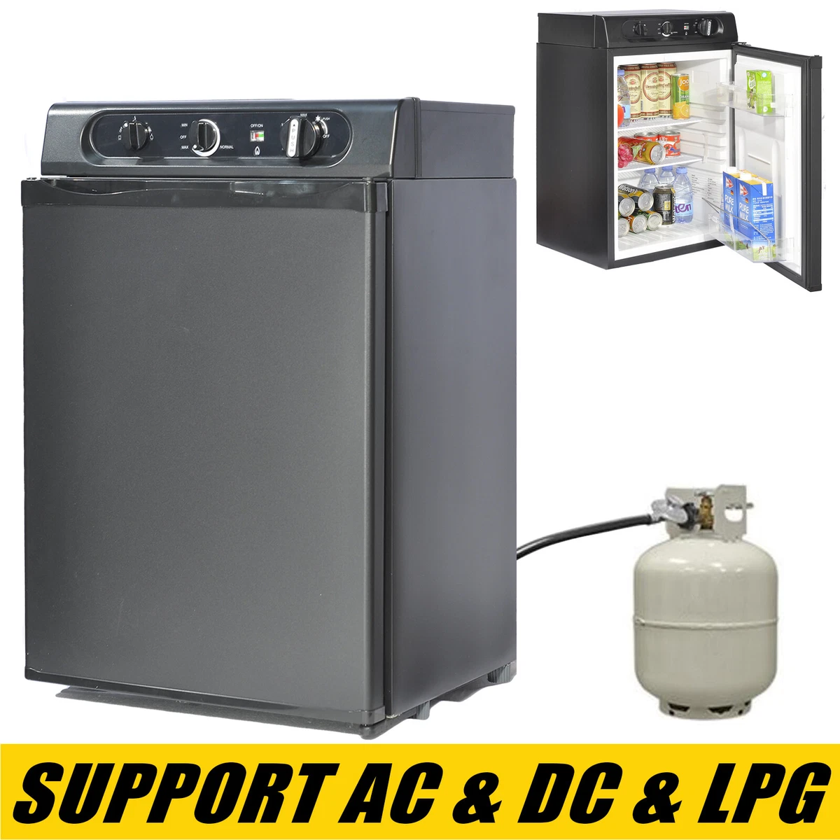 SMAD 2.2 cu ft LPG Fridge Propane Refrigerator SEMI RV Gas Cooler