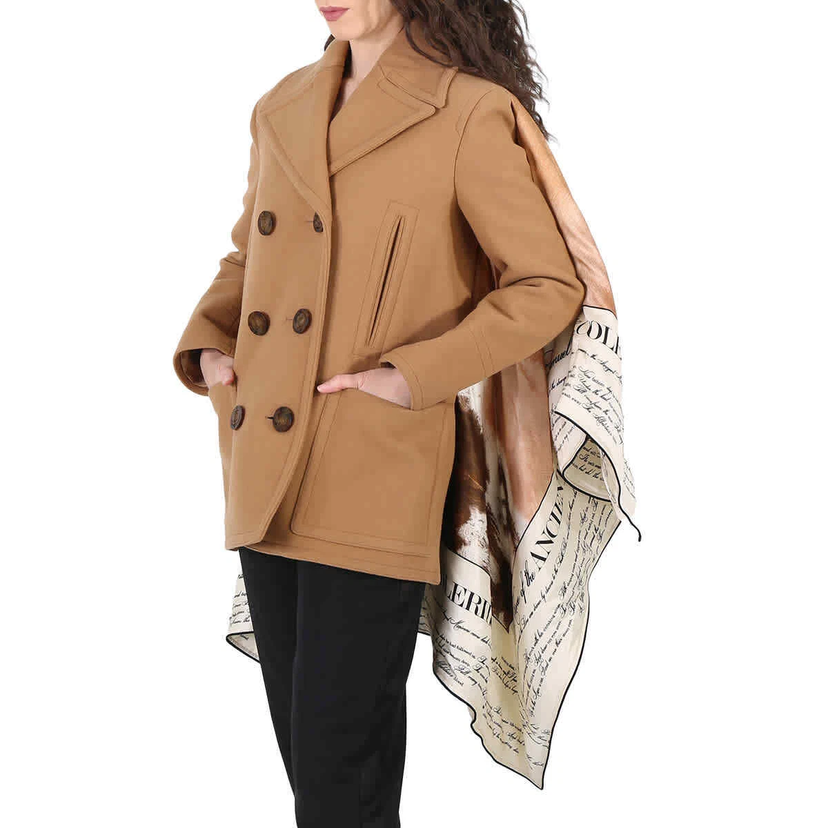 Womens burberry wool sales pea coat