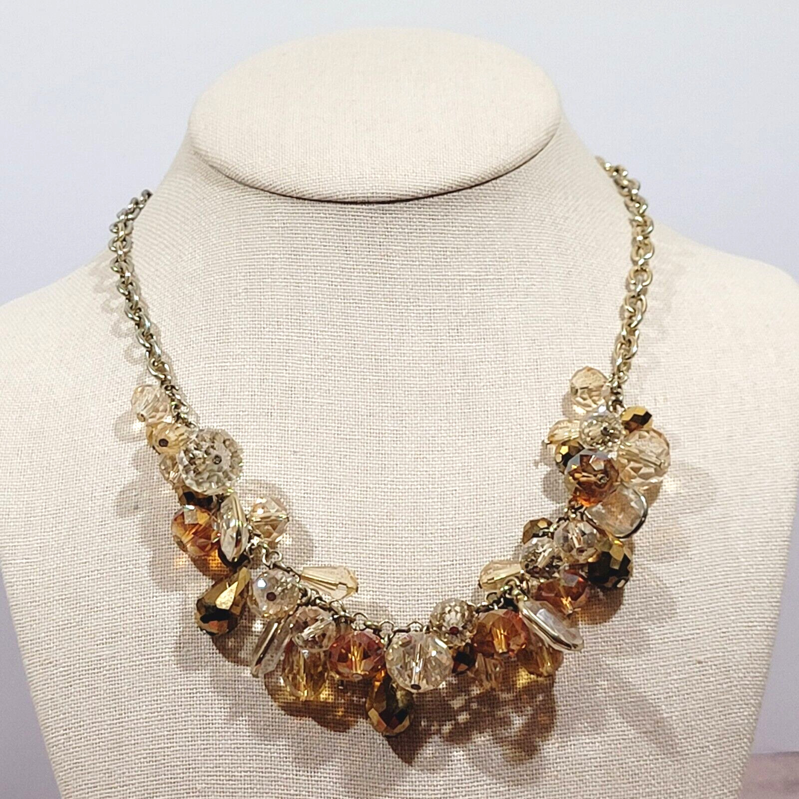 Chunky Cluster Statement Multi Colored Faceted Gl… - image 7