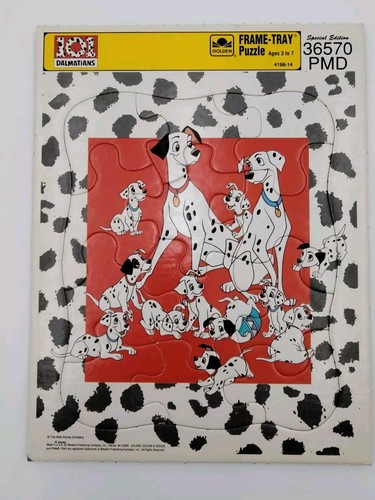 ✅⚪🐶🔴🧩Vintage 1980s Kids Puzzle Golden WALT DISNEY 101 DALMATIANS 📸SEE PICS📸