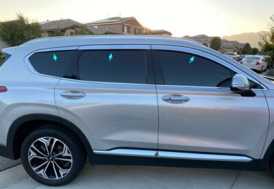 Chrome Silver Window Visor SunRain Vent Guard D997 for Hyundai SantaFe 2019~2023