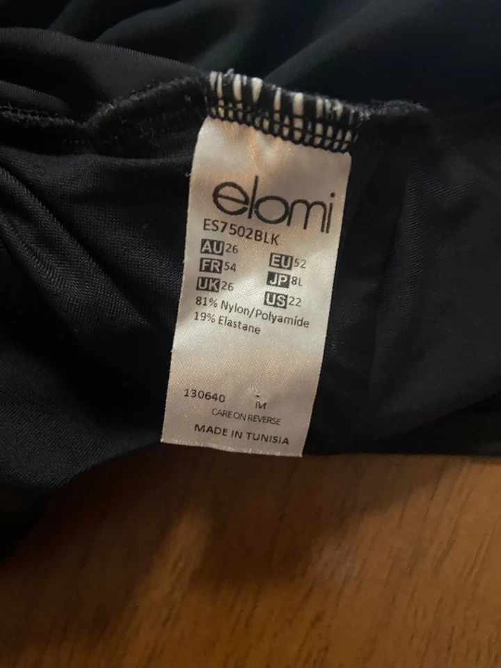 Elomi Womens ES7502 Non-wired MOULDED Adjustable Side Tankini Top Sz 22 Black - Image 3 of 4