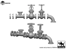Black Dog 1/35 Pipe System (2 types of Valves, Elbow, Tee, Flanges, etc) 3D35010