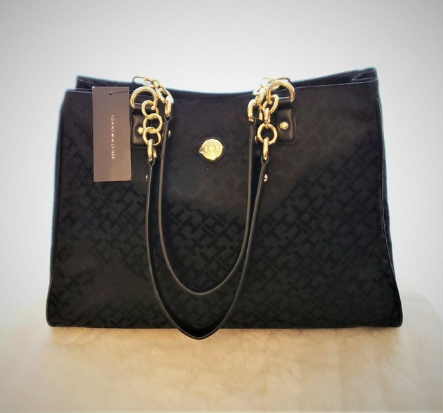 tommy hilfiger chain tote bag