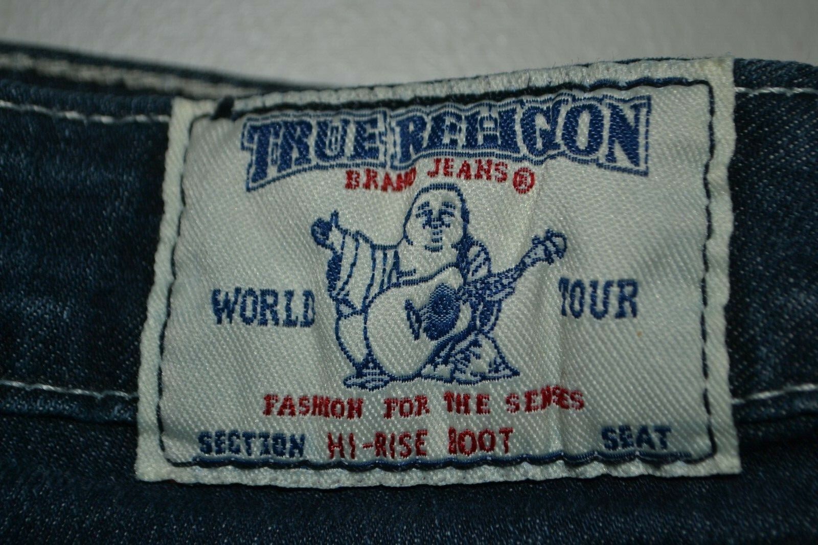 True Religion Women's Hi-Rise Bootcut Thick Stitch Blue Jeans Sz 28x31 thumbnail 3