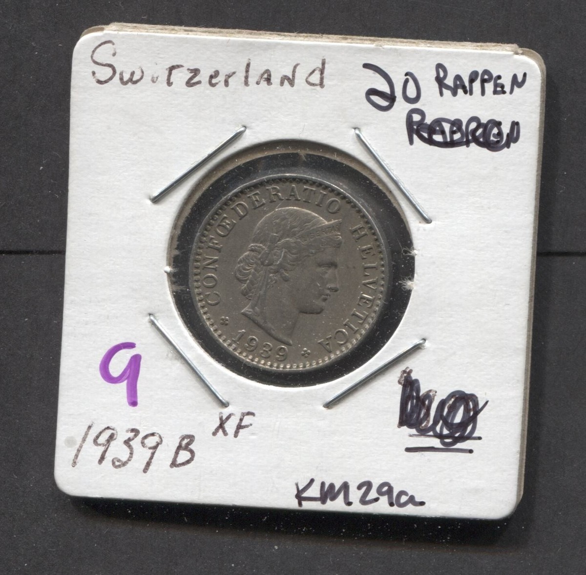 コレクション 20C 1939-Switzerland-20 Rappens-XF | eBay