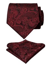 Mens Paisley Tie Handkerchief Set Casual Floral Necktie Wedding Business