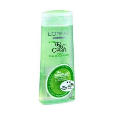 NEW L'Oreal Paris ''Go 360 Clean'' Deep Facial Cleanser w/ Scrublet 6 oz. Oil Free