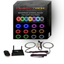 External Led Fog Light Halo Ring Rgb Multi-color Wifi Kit For Ford Mustang 05-09