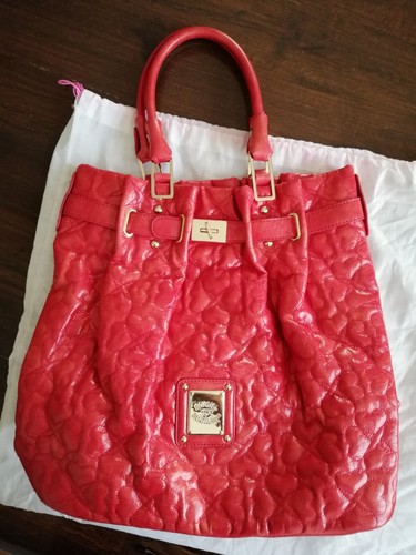 Borsa BLUGIRL BLUMARINE color rosso corallo in pelle, con manici, dettagli  oro. | eBay