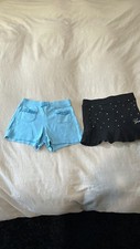 Lot Of Girls Shorts And Skirt, Blue And Black, Size 4T, Barely Worn