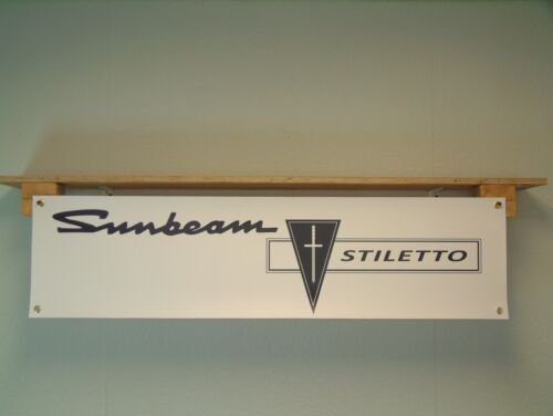 Banner Sunbeam Stiletto Salone Classico Auto Insegna Officina Imp Rootes Chrysler - Foto 1 di 2