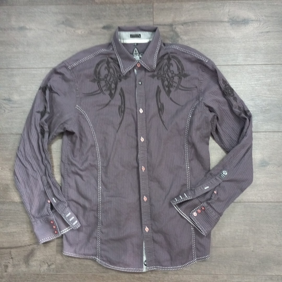 Roar Button Up Longsleeve Shirt Men's Size XL Gray