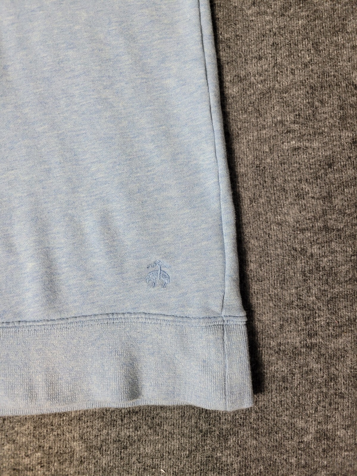 Brooks Brother 1818 Men’s 2XL Quarter Zip  Light Blue Sweater Logo At The Bottom thumbnail 8