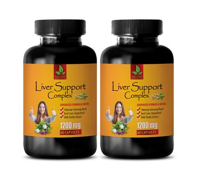 liver detox - LIVER SUPPORT COMPLEX - detox pills natural - 2 Bott 120 Capsules