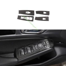 For Honda Civic 2022-2023 2024 Real Carbon Fiber Window Lift Lock Switch Panel