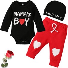 Baby Boy Valentines Day Outfit Newborn Valentines Day Outfit Boy My First Val...
