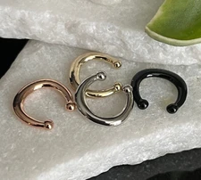 1pc Non-Piercing Horseshoe Septum Hanger Clip-On Fake Nose Ring