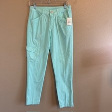 NWT Fresh Produce Women's Aqua Seaglass Safari Ankle Cotton Stretch Pant XS 89